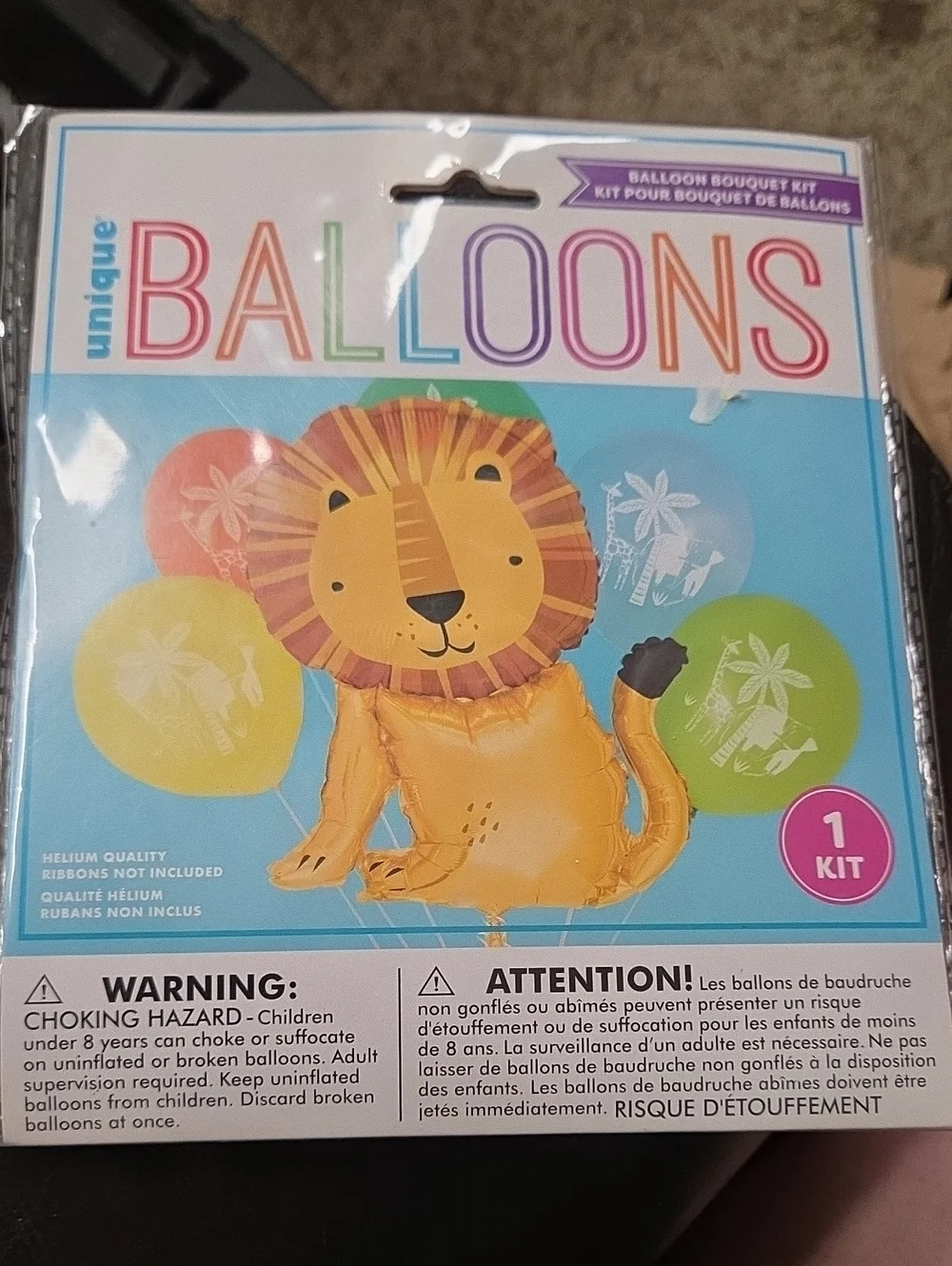 Nique BALLOONS Lion Foil Balloon Party Kit with Multicolor Balloons